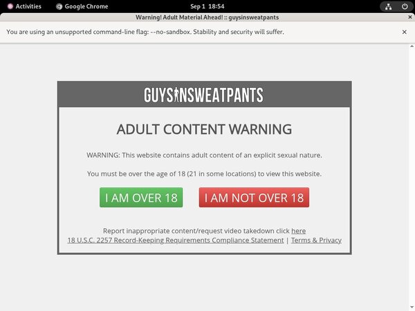 Guys In Sweatpants Signup Page
