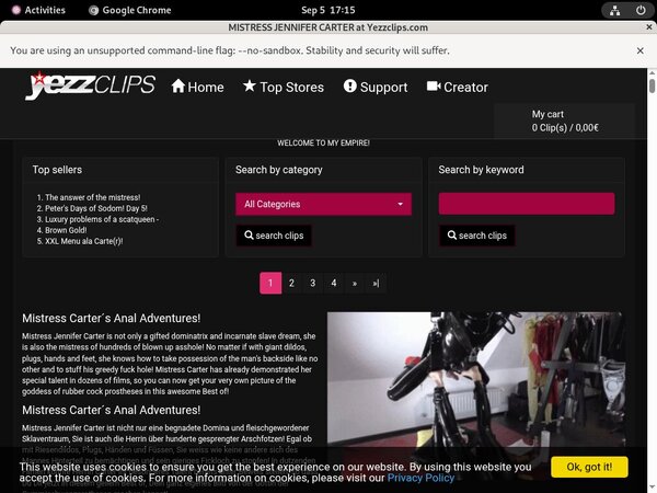 Mistress Jennifer Carter Membership Account
