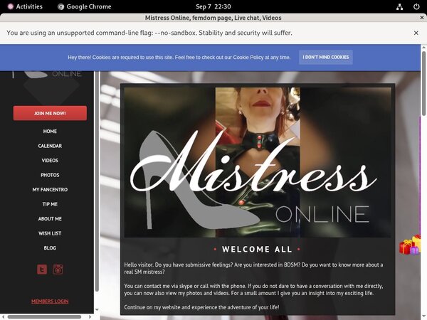 MistressOnline Account Passwords