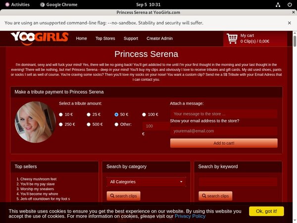 Princess Serena Form Princess Serena Form