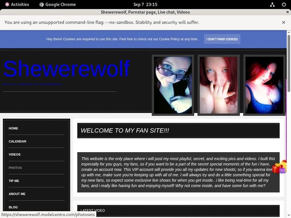 Shewerewolf.modelcentro.com 3 Day Trial