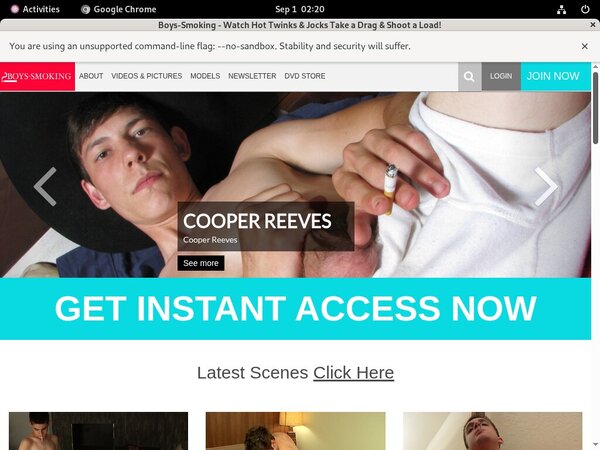 Smoking Boys Login Codes