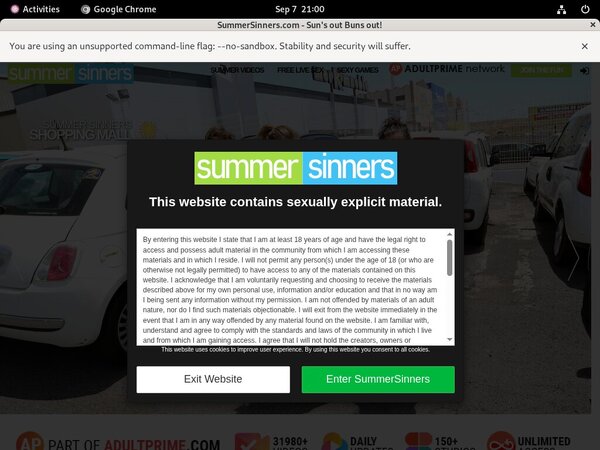 Summersinners.com Login Details